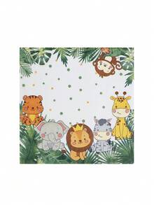 20/40入叢林動物生日主題派對餐巾紙，印有野生動物圖案，適合節日主題派對裝飾，萬聖節與聖誕派對用品，戶外派對餐巾紙，餐飲用餐巾紙 - 彩色 - 查看 10