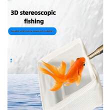Aquarium Fishing Net With Telescopic Long Handle, For Catching Fish And Shrimp, Cleaning Tool And Accessory For Aquariums, Adjustable Handle Net For Cleaning Debris, Shrimp And Leftover Food - White - View 5