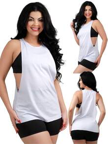 Work Fitness Women's Laser Cut Tank Top For Fitness And Gym - White - View 1