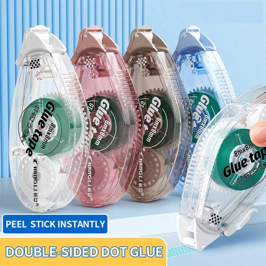 Transparent Double-Sided Tape With Large Capacity Dot Tape -8mm Wide, Suitable For Office Sticker Pasting, Not Easy To Fall Off, Book Album Double-Sided Tape - Multicolor - View 1