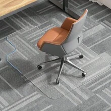 Clear Office Chair Mat For Carpet Floors, Heavy Duty PVC Floor Protector For Low Pile Carpets, Slip Studded Underside Computer Desk Mat, Transparent Rolling Chair Pad For Home Office Workspace - 36" X 48"- Convex - View 8
