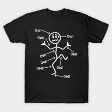 T-shirt unisex stampa stella oro design unico stile sport casual versatile - nero - Visualizzare 1