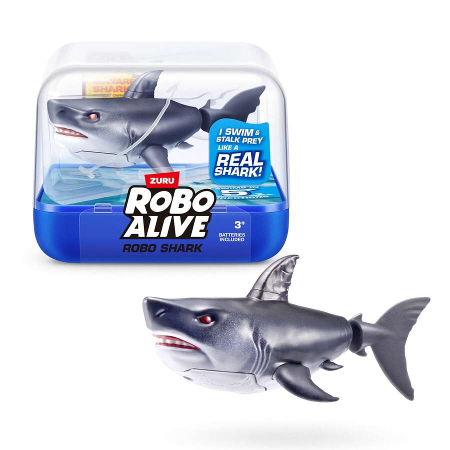 Robo Alive Water Activated Shark By ZURU – Realistic Swimming Robotic Bath Toy For Kids, Tweens & Teens, Water-Activated Pet Shark For Play & Pranks, 3+(Random) - Multicolor - View 1