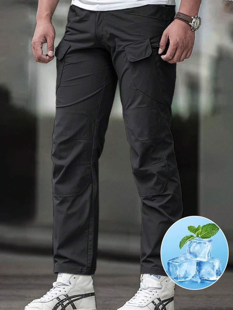 Conjunto Pantalones Rectos Verano Hombre Tácticos Ligeros Diseño Ergonómico Reducir Fatiga - Negro - Ver 1
