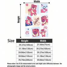 迪士尼皮克斯玩具總動員 Lotso 熊法蘭絨披毯，柔軟舒適的毛絨抓絨毯，多圖案拼貼設計印花，適用於沙發、床、客廳、臥室、辦公室、旅行、四季 - 顏色 1 - 查看 5
