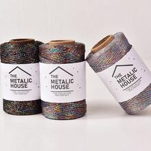 1 Gulungan Benang Glitter Metalik Emas dan Perak 3mm, Benang Rajut Buatan Tangan, 100% Poliester, Cocok untuk Kerajinan Tangan, Merajut, Wig, Merenda, Pembungkus Kado, Dekorasi Pesta, dan Dekorasi Pakaian - Lini produk 3M baru - View 9