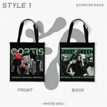 2 túi canvas CORTI/S CRT, in hai mặt CORTI XANH XANH ĐỎ ĐỎ, vải canvas bền, túi tote tái sử dụng dung tích lớn, phù hợp cho fan COER đi làm và mua sắm hàng ngày, JAMES/JUHOON/KEONHO/SEONGHYEON/Park Woo-Joo COLOR OUTSIDE THE LINES XANH ĐỎ What You Want GO! CORTI/S nhóm nam K-Pop thế hệ 5 ra mắt - Nhiều màu - Xem 13