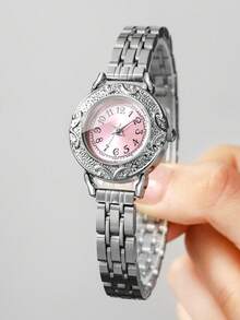 Women's Elegant Luxury Fashion Casual Digital Dial Classic Quartz Wristwatch, Gift For Best Friend (1pc/Set) Watch Box Not Included - Silver - View 2