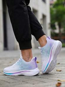 Breathable Mesh Running Shoes, Lightweight And Non-Slip Casual Shoes, Comfortable Walking Shoes For Daily Commuting - 紫色 - 查看 6