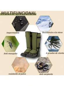 Polainas de Serpiente para Piernas Tamaño Ajustable A Prueba de Mordidas Protectores Impermeables de Serpiente Protección contra Mordeduras de Víbora. Verde Verde militar - Militares Verdes - Ver 6