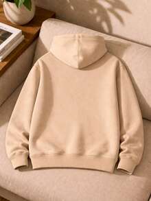 Kangaroo Hoodie Sweatshirt With Brazil Print, Green And Yellow, World Cup Fan Team Design, Premium Cotton, Various Colors - 米色 - 查看 2