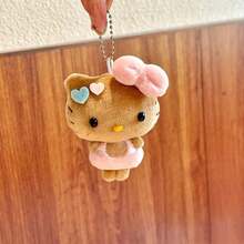 1个Hello Kitty毛绒娃娃，卡通黑皮KT猫，度假风，可作包包挂饰、汽车挂件、节日礼物 - 彩色 - 查看 9