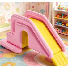 Macaron Pink Yellow Inflatable Slide, One-Touch Inflation, Portable And Easy To Store, Suitable For Pool And Backyard - Pink - View 5