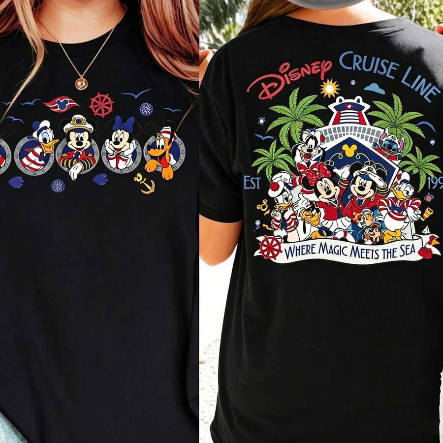 Disney Cotton T-Shirt Disney Toy Story Space Ranger Tee | Front Back Printed Star Adventure Graphic T-Shirt, Buzz Lightyear Alien Rex Western S - 黑色 - 查看 1