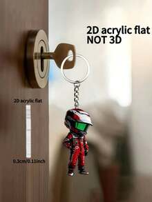 2D Flat Motorcycle Boy Acrylic Keychain, Practical Beautiful Novel Keychain, Key Chain, Holiday Gift Decoration Key Pendant, Car Key Chain, Backpack Wallet Key Chain, Durable Waterproof Fashion Unisex - Multicolor - View 2
