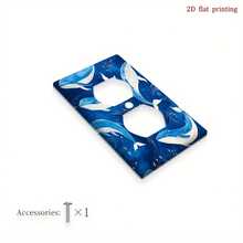 1pc 2D Flat Printing  Whale Ocean Pattern Decorative Light Switch Cover,Stylish Wall Plate Indoor Outdoor Bedroom Kitchen Bathroom Decor With Easy Ins - Double Toggle 11.5cm*11.5cm - View 8
