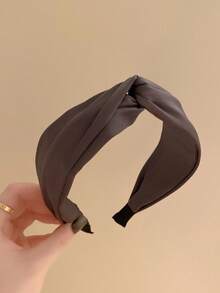 3pcs/1pc Solid Color Knotted Headband, Wide Brim Fabric Hair Hoop, Elegant Non-Slip Hair Accessory For Women - Multicolor - View 2
