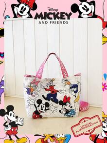 1pc Disney Officially Licensed Mickey Mouse Pattern Handbag, Adjustable Shoulder Strap Crossbody Bag, Lightweight Tote Bag, Suitable For Girl/Girls/Teens/Fans, Suitable For Daily/Shopping/Outings/School/Travel - Multicolor - View 9