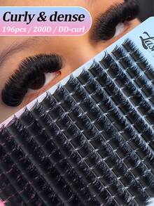 168簇 200D 假睫毛，歐美風，輕鬆打造混血感眼妝，貓眼睫毛，DD捲度，10-18mm 混長，DIY 自由組合省時，適合初學者，可重複使用，完美適用於攝影、約會、旅行、節日派對，送給好友與女友的理想節日禮物 - DD - 查看 3