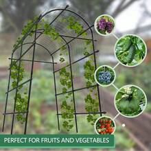 Techigher Garden Arch Trellis, Adjustable Climbing Plant Support With Steel Frame, Outdoor Pergola Arbor For Roses, Grapes & Vegetables - 9 Horizontal Pipe - View 4