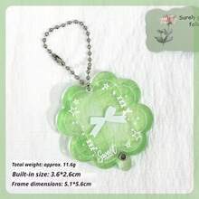 Lucky Four-Leaf Clover 1-Inch Photo Frame Keychain, Idol Photo Card Holder Set, Elevator Card Holder, High Definition, Scratch-Resistant - A - View 4