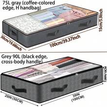 Bolsa de almacenamiento debajo de la cama de 90L/75L, contenedor de almacenamiento debajo de la cama de gran capacidad, con asa reforzada, caja de almacenamiento de tela plegable con ventana transparente, caja de almacenamiento debajo de la cama, caja de almacenamiento de armario, bolsa de almacenamiento plegable debajo de la cama - Multicolor - Ver 12