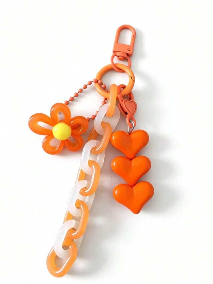 1pc Acrylic Flower Chain Bohemian Style Bag Charm Accessory, Creative Fresh Keyring Keychain Bag Decor, Best Friend Sister Gift, Party Favor - Multicolor - View 1