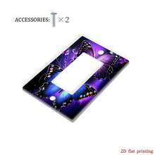 1pc Purple Blue Butterfly Wall Plate Cover 2D Flat Printed Switch Panel Cover Tool-Free Installation Universal For Single/Double Rocker Switches Bedroom Outlet Decorative Cover - A - View 15
