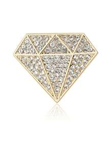 1pc Elegant Rhombus Diamond Shaped Brooch - Luxury Alloy, Minimalist And Exquisite Women's Accessory For Daily Wear - Multicolor - View 4