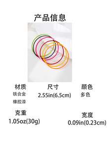 7 Colors Metal Painted Bangle Bracelets, Minimalist Stacking Style Fashion Jewelry For Daily Wear - Multicolor 3 - View 16