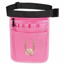 1pc Nursing Tool Waist Bag Nurse Medical Bag Rose Gold Initials A To Z Letter Pattern Multifunctional Adjustable Multi-Insert Bag, Pet Medical Care Bao Universal Multi Pocket Nurse Fanny Pack Multi Pocket Waist Organizer Belt With Adjustable Waist Strap Work Pocket Medical Supplies Storage Waist Pouch Organizer Pouch - Pink - View 17