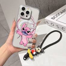 This Disney Mickey Mouse Pattern Lanyard Phone Case Features A Strong Magnetic Closure And Full Coverage Of Acrylic And TPU Material. It's Shockproof, Lightweight, And Suitable For IPhone17/16/11/13/15/15 Plus/15 Pro/15 Pro Max/12/14 Pro Max/11 Pro Max/12 Pro/12 Pro Max/13. It's A Popular Birthday Gift, Business Gift, Durable, Stain-Resistant, And Fingerprint-Resistant New Phone Case For Men And Women. It Also Includes A Mickey Mouse Phone Case And Mickey Mouse Doll Bracelet. Compatible With SamsungGalaxy S20, S21, S22, S23, And S24 Series. It's The Perfect Gift For Friends And Family. This Stylish Phone Case Is Fun, Lightweight, And Durable. IPhone17 Pro Max Phone Case, Minnie Phone Case. - Hồng - Xem 8
