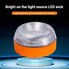 1 Magnetic Emergency LED Warning Light-Portable Safety Flashing Warning Light, Powered By AAA Batteries, Suitable For Vehicles, Operating Voltage ≤36V, Batteries Not Included - A - View 4