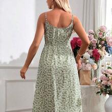 Lyckli Vestido de maternidad de longitud hasta la rodilla, de ajuste ceñido y con tirantes ajustables, romántico para vacaciones - Rosa - Ver 3
