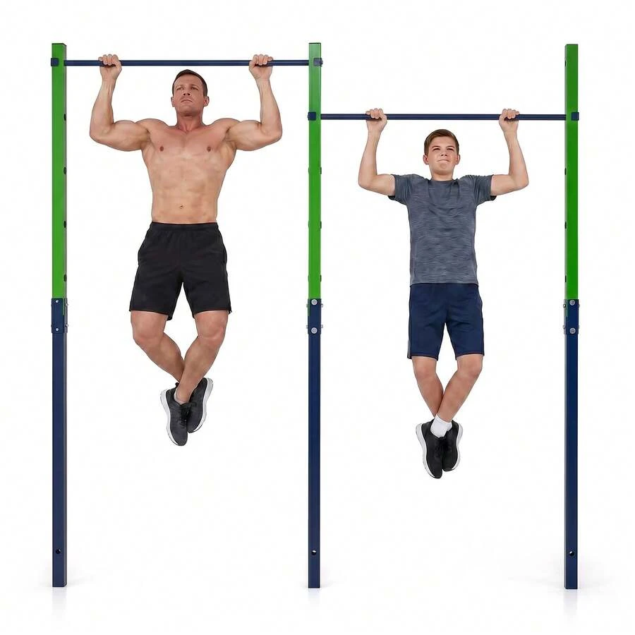Metal Pull Up Bar 220 Kg Capacity In-Ground Pull Up Bar Station 5 Adjustable Heights For Park School Workout - Blue - View 1