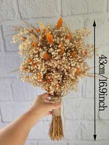 1pc Artificial Baby's Breath Bridal Bouquet, Finished Flower Arrangement, Home Decor Ornament, Halloween Christmas Thanksgiving Table Decoration, Wedding Decor Bouquet, Premium Groom And Bride Boutonniere, Florist Bouquet, Birthday Anniversary Party Favor Decor Bouquet Gift, Photography Prop - Multicolor - View 6