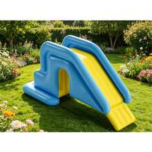 Tobogán inflable de alta capacidad de peso, uso interior y exterior, esencial para la diversión de juegos de agua en verano - azul - Ver 1