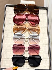6pcs Women's Leopard Print Aviator Full Frame Tinted Glasses, INS Style Design, Modern Edge With Retro Charm, Suitable For Street Photography, Outings, Vacations And Travels - 6 Colors 1 - View 25