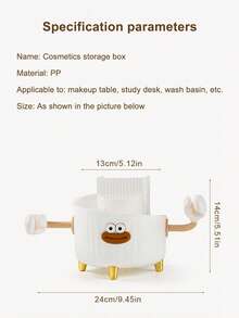 360° Rotating Cartoon Storage Pen Holder Cute Funny Student Pen Holder Multi-Compartment Design Cosmetic Cartoon Storage Box, Suitable For Bathroom, Vanity, Bedroom, Sink, Desk, Etc., Can Hold Lipstick, Lip Gloss, Makeup Brushes, Eyebrow Pencils, Eyeliner, Mascara, Etc., Small Hands Can Be Freely Attached, DIY Sausage Lips Creative Cosmetic Storage Organizer - Multicolor - View 5