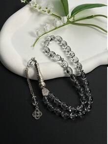 1 Stück muslimisches 33 Perlen Tintenstil künstliches Kristall Gebetsperlen Armband klassischer islamischer Tasbih tragbare Gebetsperlen - Verschiedenfarbig - Übersicht 1