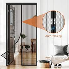 New Size Magnetic Door Curtain Anti-Mosquito/Anti-Insect/Anti-Dust/Anti-Fly Mesh Automatic Closing No-Drill Decorative Door Use 1pc, Thickened Magnetic Screen Door Self-Closing Panel - No Drilling Installation Suitable For Insect Protection Tear-Resistant Anti-Tear Mesh Magnetic Closure Suitable For Sliding Doors Pets Easy To Assemble - Magnetic Screen Door - Black 1pc - View 6