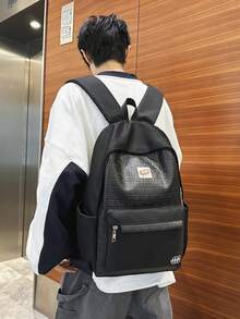 1個男童女童尼龍拉鍊開合休閒後背包 學生書包 適合四季日常使用 - A - 查看 3