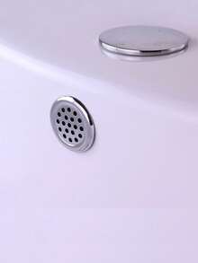 1 buah Cincin Lubang Pembuangan Air Wastafel, Penutup yang Dihias Rapi, Sumbat Lubang Pembuangan Air Wastafel, Cincin Lubang Pembuangan Air Wastafel Plastik dan Baja Tahan Karat - Cincin luapan wadah air - View 2