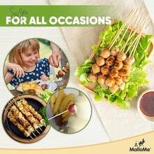 100 PCS XL 6" Bamboo Skewers 4mm Thick - Heavy Duty Wooden Sticks For Grilling, Kabob, BBQ, Hot Dog, Candy Apple & S'mores - 6 Inch - View 4