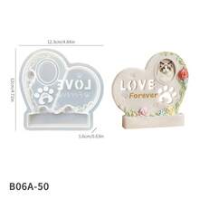 Pet Memorial Photo Frame Silicone Mold, DIY Resin Dry Flower Pet Memorial Photo Stand Mold - Photo Display Mold - View 12