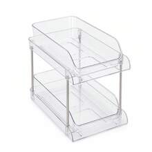 CD DVD Storage Rack Clear Plastic Drawer Organizer With Smooth Pull Out Drawers - Transparente - 2 niveles - Ver 2