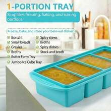 1 Cup Silicone Freezer Trays With Lids, Soup Container Style Ice Cube Trays, Easily Prepare Portioned Meals, Ideal For Storing Soups, Pasta, Sauces, And Leftovers; Dishwasher Oven - 彩色 - 查看 5