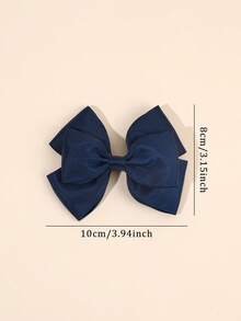 2pcs Navy Blue Bow Hair Clips, Solid Color Fabric Simple Bow Hair Clips, Fashionable Back To School Hair Accessories Suitable For Gifting In Summer, Vacation Essentials, Girls Back To School, Teacher Gifts, Party Favors, Suitable For Daily Wear - Navy Blue - View 8