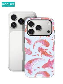 Koolife 1 Stück Rosa Walhai Ozean Handyhülle, süßes künstlerisches Ozean Design, 2-in-1 glänzende Hartschale PC+TPU, stoßfeste Schutzhülle, kompatibel mit Apple 17/17pro/17promax/17Air/16/15/14/13/12/11/7/8/XR/X/XS/XS MAX - Pink Whale Shark Edition - Übersicht 1