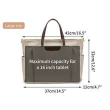 A Large-Capacity Computer Storage Bag With Multiple Compartments, A Modern Briefcase For Daily Commuting For Women, A Versatile Oxford Cloth Tote Bag, An Essential Shoulder Bag For Autumn And Winter, Suitable For Daily Commuting, Shopping And As A Christmas Gift - 杏色 - 查看 9